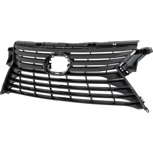 Dark Gray Shell and Insert Grille for 2016-2019 Lexus RX350/RX450H, Base Model, without F Sport Package and Camera Hole, Replacement