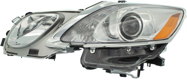 Headlight with Lens and Housing for Lexus GS350/GS430/GS460 2007-2011, Left (Driver) Side, Without Adaptive Headlight, With Headlight Washer Holes, Replacement