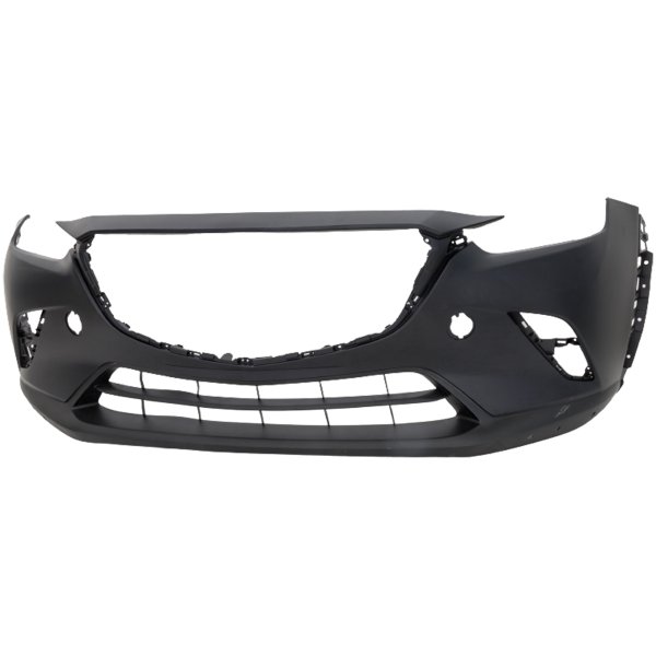 Front Bumper Cover for Mazda CX-3 2019-2021, Primed (Ready to Paint) Top/Textured Bottom, with Chrome Molding, Replacement