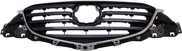 Grille for Mazda CX-5 2016, Chrome Shell with Painted Dark Gray Insert, Replacement