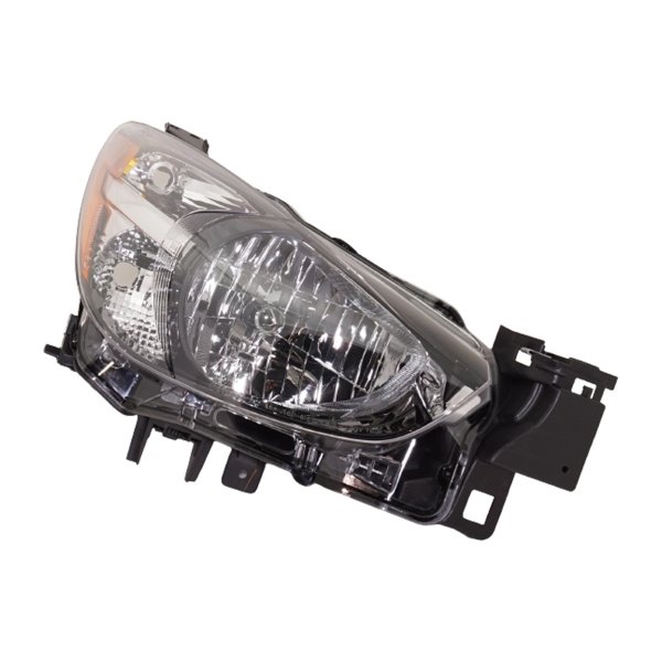 Headlight for Mazda 2 (2011-2014), Right (Passenger) Side, Halogen Light, Lens and Housing, Replacement