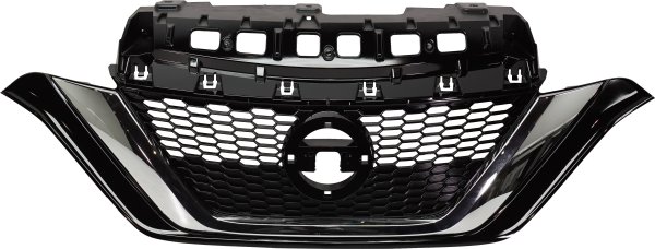Grille for Nissan Versa Note 2017-2019, Painted Black Insert with Chrome Molding, Replacement
