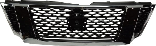 Grille for Nissan Armada 2017-2019, SL/Platinum Models, Painted Black with Chrome Frame, Replacement