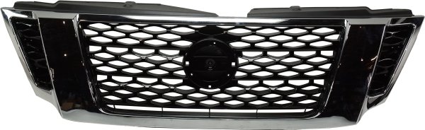 Painted Black Grille with Chrome Frame for Nissan Armada 2017-2020, SV Model, Replacement