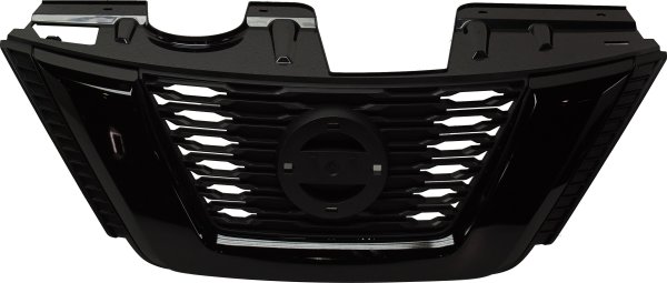 Textured Black Grille for 2017 Nissan Rogue SV Model, USA Built Vehicle with Midnight Special Edition Package, Replacement