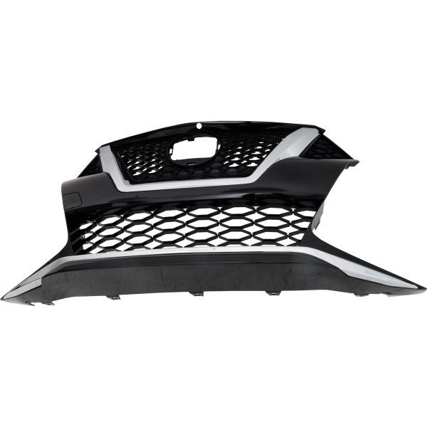 Painted Black Grille for Nissan Maxima 2019-2023 Models with Chrome Moulding, Platinum/SR with Premium Package, Replacement
