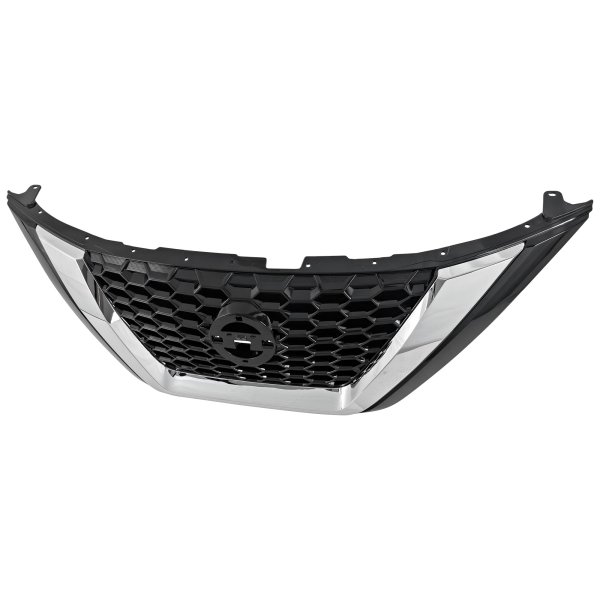 Grille for Nissan Murano 2019-2023, Painted Black Shell and Insert with Chrome Molding, without Midnight Special Edition Package, Replacement