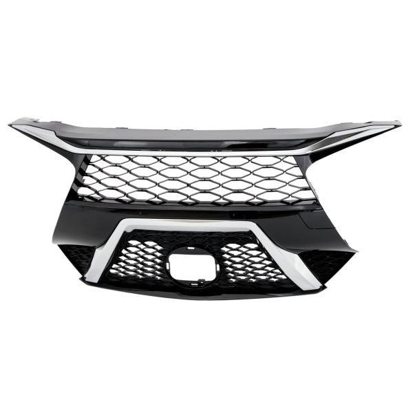 Grille for Nissan Maxima 2019-2019 SR Model, Painted Black Shell with Chrome Insert, Without Premium Package, Without Front View Camera, Replacement
