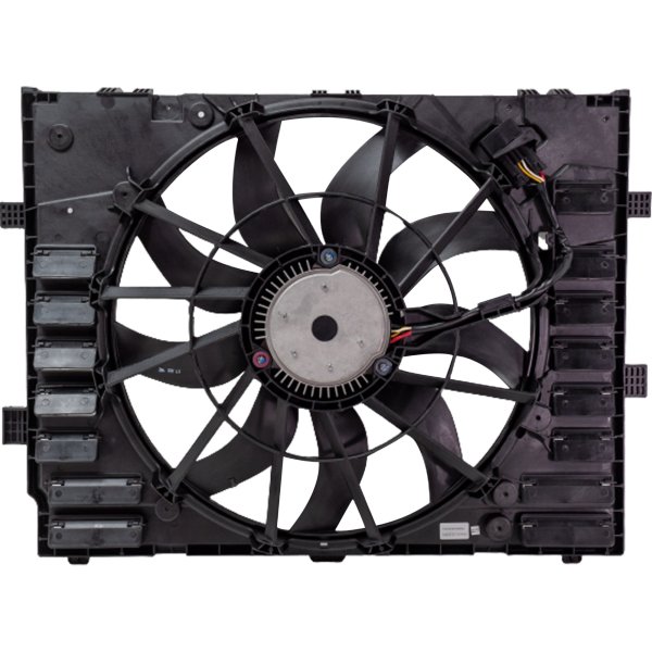 Radiator Fan Assembly for Porsche Cayenne 2011-2018, Single Fan, Excluding Hybrid Engine, Replacement
