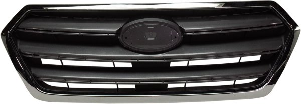 Grille for Subaru Legacy 2017-2017, Dark Gray Shell and Insert with Chrome Trim, Replacement