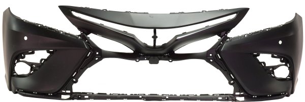 Front Bumper Cover for Toyota Camry 2018-2019, Primed (Ready to Paint), Without TRD Package, Without Camera Hole, With Parking Aid Sensor Holes, XSE Model, Replacement