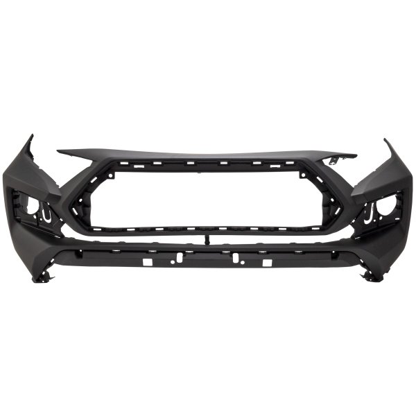 Front Bumper Cover for Toyota RAV4 2019-2023, Primed (Ready to Paint), without Parking Aid Sensor Holes, for North America Built, Adventure, Trail, TRD Off-Road Models, Replacement