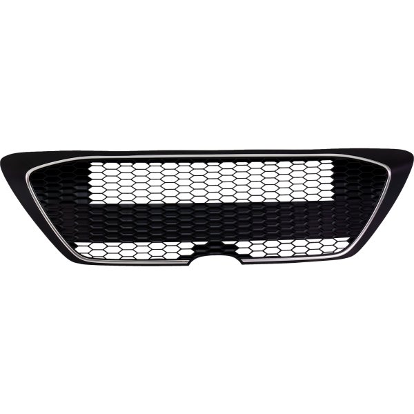 Front Bumper Grille for Toyota Corolla XLE Sedan, 2020-2022, Textured Black with Silver Molding, Excluding Tow Hook Hole, Replacement