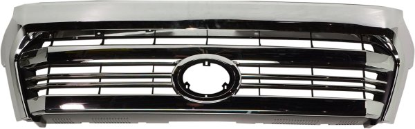 Standard-Type Grille for Toyota Tundra 2016-2017, Chrome Shell and Insert, with Chrome Molding, Emblem Provision, Replacement