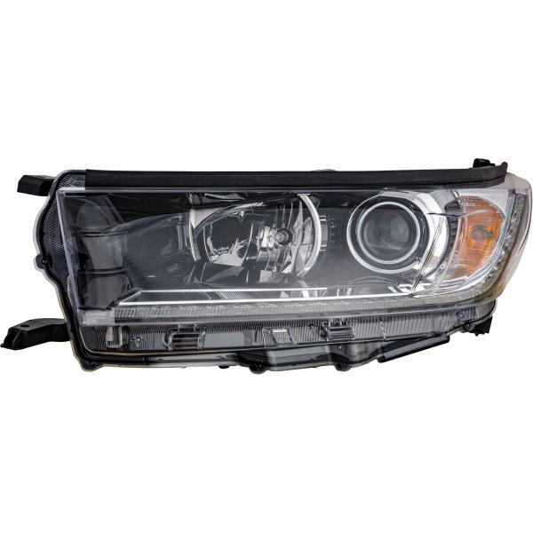 Headlight Assembly for Toyota Highlander 2017-2018, Left (Driver), without Smoked Chrome Accent, Replacement