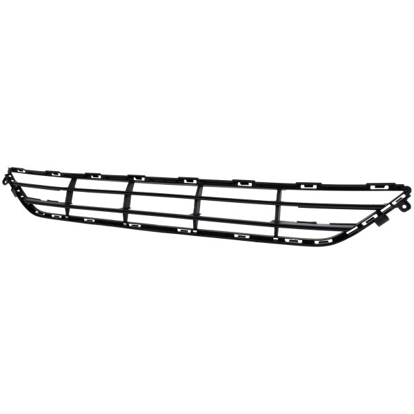 Front Bumper Grille for Volvo XC90 2016-2021, Center Position, Textured Black Finish, with Spoiler Hole, Replacement