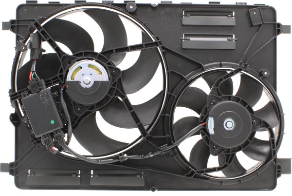 Radiator Fan Assembly for Volvo S80 2008-2015/XC60 2010-2017, 3.0L/3.2L/4.4L Engines, From Chassis 65723/104823, with Control Module, Replacement