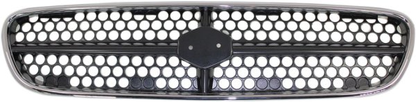 Grille for Suzuki Esteem 1999-2000, Chrome Shell with Painted Silver-Black Insert, Replacement