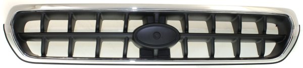 Grille for 2003-2004 Subaru Outback, Chrome Shell with Painted Silver-Black Insert, Replacement
