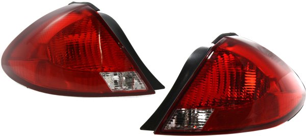 Tail Light Lens and Housing Pair/Set for 2000-2003 Ford Taurus, Includes Right (Passenger) and Left (Driver) Side, Replacement