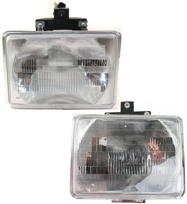 Headlight Assembly Pair/Set for Ford Aerostar 1992-1997, Right (Passenger) and Left (Driver) Sides, Halogen Replacement
