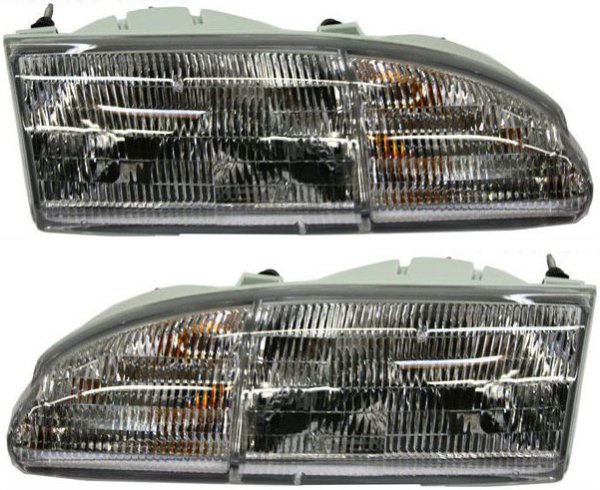 Headlight Assembly for 1994-1995 Ford Thunderbird, Halogen, Includes Right (Passenger) and Left (Driver) Sides, Replacement Pair/Set