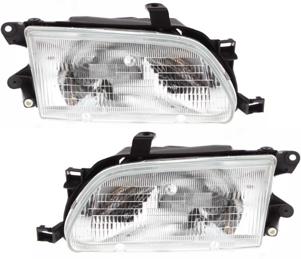 Headlight Assembly for Toyota Tercel 1995-1996, Halogen, Right (Passenger) and Left (Driver), Replacement Pair/Set