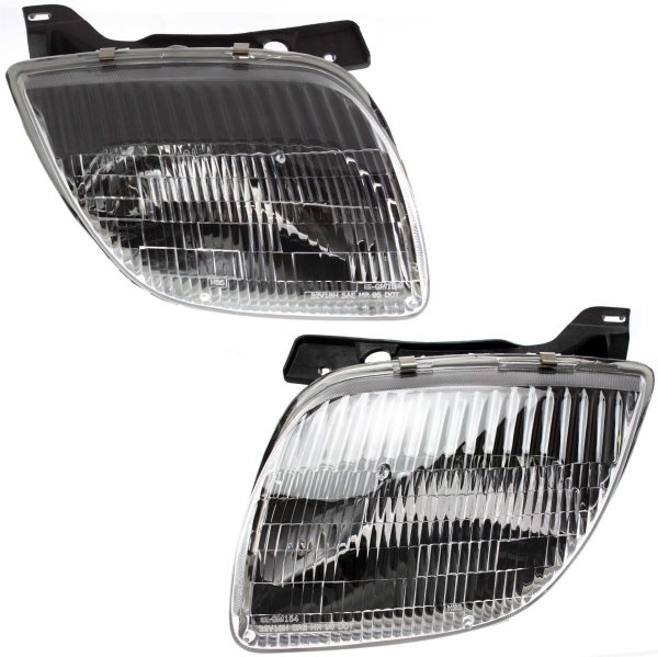 Headlight Assembly for Pontiac Sunfire 1995-2002, Right (Passenger) and Left (Driver), Halogen Replacement Pair/Set