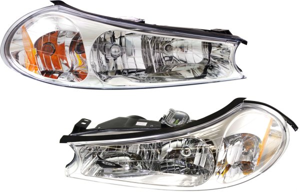 Headlight Assembly for 1998-2000 Ford Contour, Halogen, Includes Right (Passenger) and Left (Driver) Sides, Replacement Pair/Set