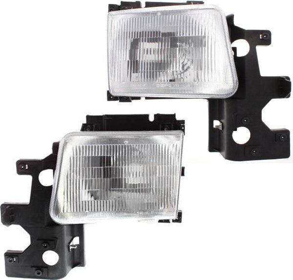Headlight Assembly for Dodge Full Size Van, 1994-1997, Right (Passenger) and Left (Driver), Halogen, Replacement Pair/Set