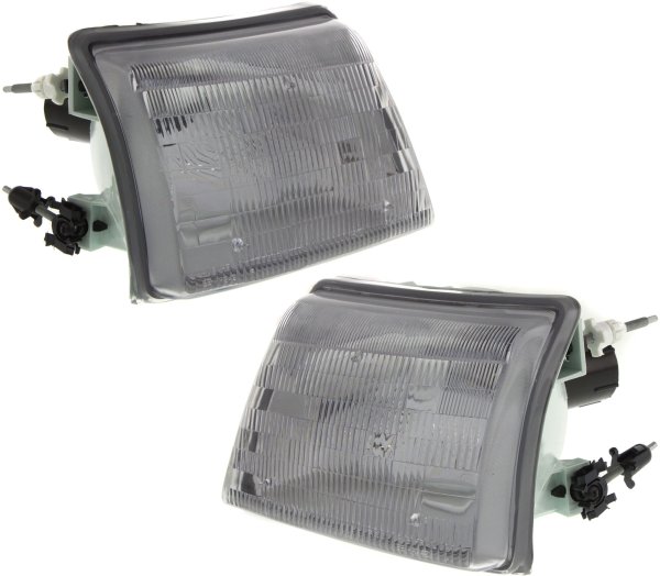 Headlight Assembly Pair/Set for 1998-2000 Ford Ranger, Includes Right (Passenger) and Left (Driver) Halogen Headlights, Replacement