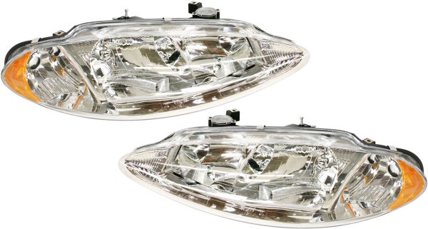 Headlight Assembly for Dodge Intrepid 1998-2004, Right (Passenger) and Left (Driver), Halogen with Leveling, Replacement Pair/Set