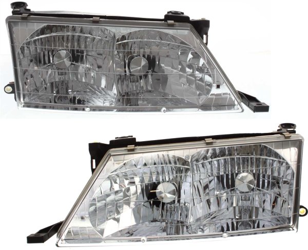 Headlight Assembly Pair/Set for 1998-1999 Toyota Avalon, Right (Passenger) and Left (Driver) Halogen Replacement