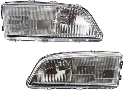Headlight Assembly Pair/Set for Volvo C70 1998-2002, Right (Passenger) and Left (Driver), Halogen, Without Leveling, Replacement