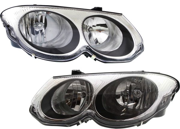 Headlight Assembly for 1999-2004 Chrysler 300M, Right (Passenger) and Left (Driver), Halogen, Replacement Pair/Set
