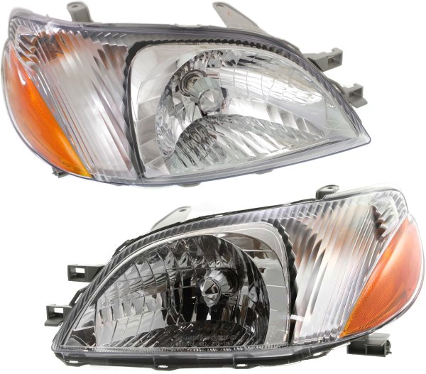 Headlight Assembly for Toyota Echo 2000-2002, Right (Passenger) and Left (Driver), Halogen, Replacement Pair/Set