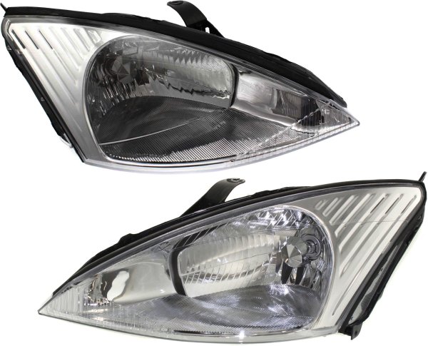 Headlight Assembly for 2000-2002 Focus, Right (Passenger) and Left (Driver), Halogen, Replacement Pair/Set