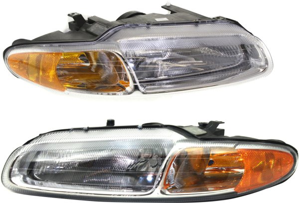 Headlight Assembly for 1996-2000 Sebring Convertible, Right (Passenger) and Left (Driver), Halogen, Replacement Pair/Set