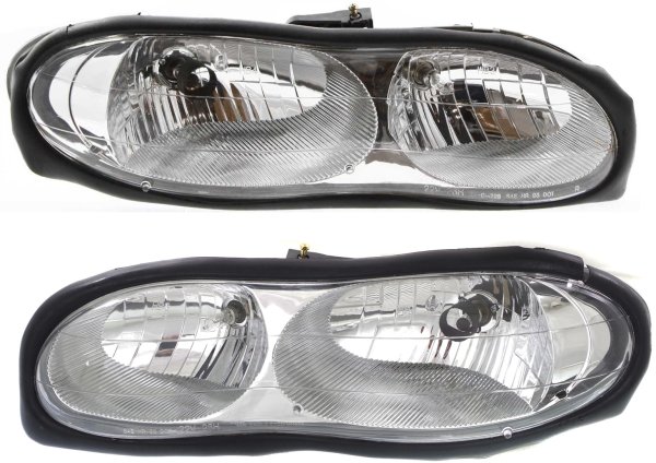Headlight Assembly for 1998-2002 Chevrolet Camaro, Halogen, Right (Passenger) and Left (Driver) Pair/Set, Replacement