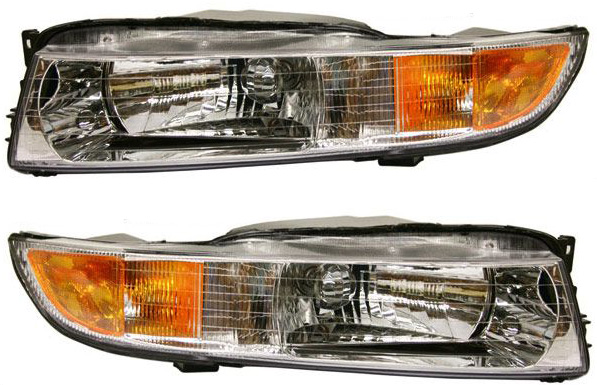 Headlight Assembly Pair/Set for Mitsubishi Galant 1999-2001, Halogen, Right (Passenger) and Left (Driver), Replacement