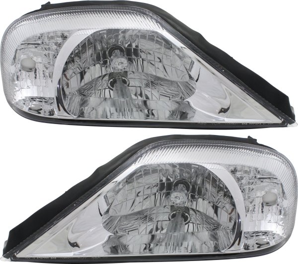 Headlight Assembly Pair/Set for Mercury Sable 2000-2005, Right (Passenger) and Left (Driver), Halogen, Replacement