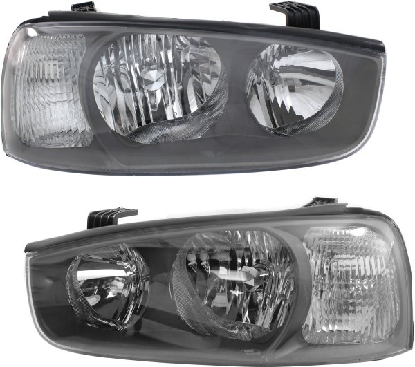 Headlight Assembly Pair/Set for Hyundai Elantra 2001-2003, Includes Right (Passenger) and Left (Driver) Halogen Headlights, Replacement