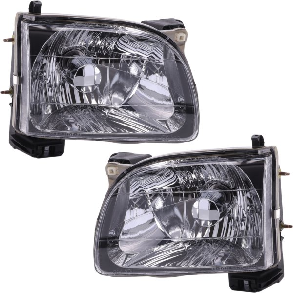 Headlight Assembly for 2001-2004 Toyota Tacoma, Halogen, Right (Passenger) and Left (Driver), Replacement Pair/Set