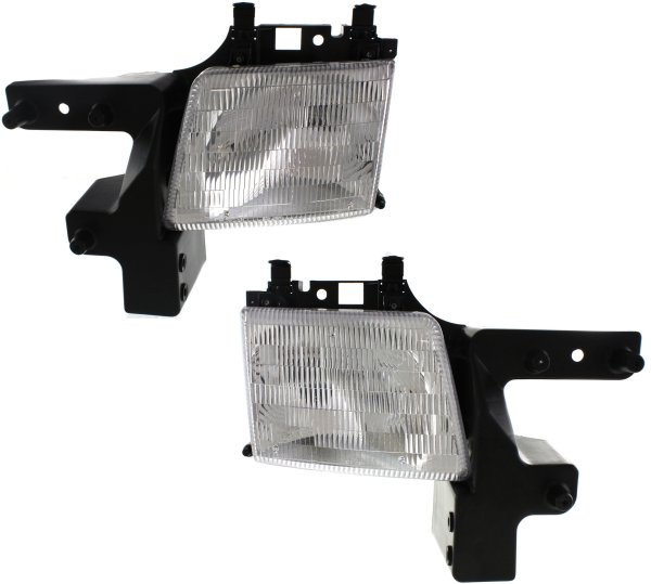 Headlight Assembly for Dodge Full Size Van 1998-2003, Right (Passenger) and Left (Driver), Halogen Replacement Pair/Set