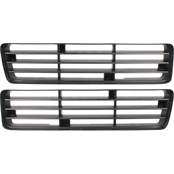 Grille Insert Pair/Set for 1991-1993 Dodge Full Size Pickup, Lower, Painted-Black, Includes Right (Passenger) and Left (Driver) Inserts, Replacement