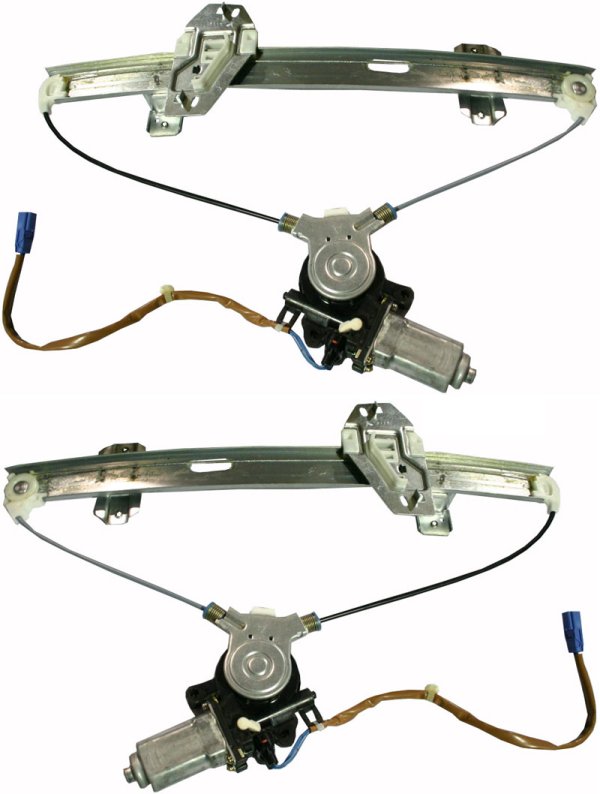 Front Window Regulator Pair/Set for RL 1998-2001, Right (Passenger) and Left (Driver), Power Function with Motor, Replacement
