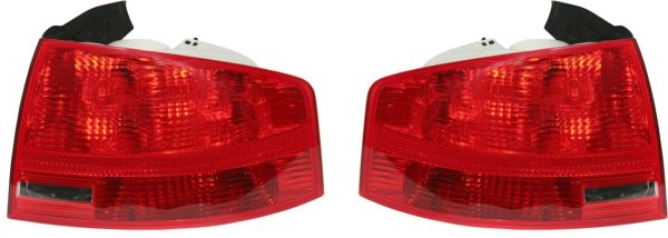Tail Light Assembly Pair/Set for Audi A4/A4 Quattro Sedan 2005-2008, Outer Right (Passenger) and Left (Driver), Replacement
