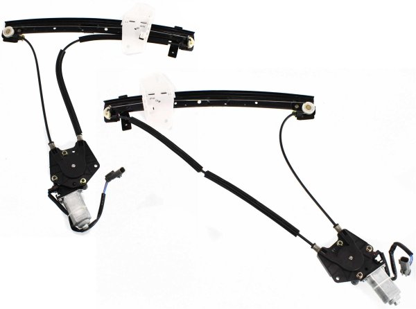 Front Window Regulator Pair/Set for 2000-2005 Dodge Neon, Right (Passenger) and Left (Driver), Includes Power Motor, Replacement