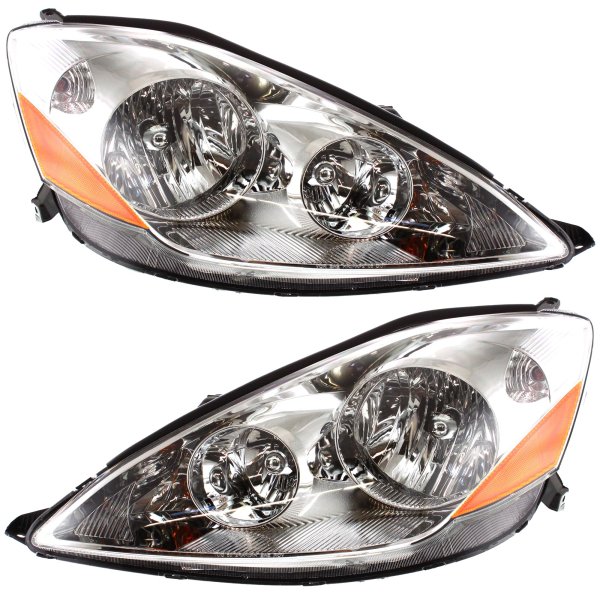 Headlight Assembly for 2006-2010 Toyota Sienna, Right (Passenger) and Left (Driver), Halogen Replacement Pair/Set