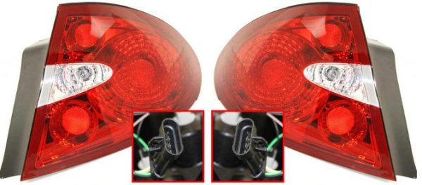 Tail Light Assembly Pair/Set for Buick Allure/Lacrosse 2005-2009 Right (Passenger) and Left (Driver) Replacement